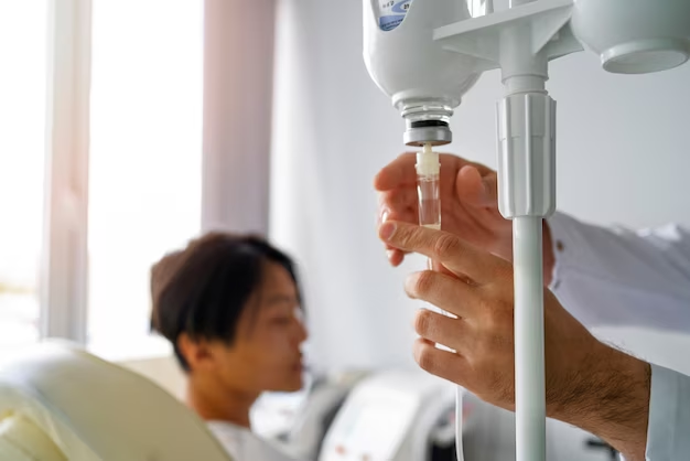 Person gets a mobile IV treatment